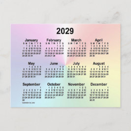 Cartão Postal Calendário Mini Nuvem Arco-íris 2029 por Janz