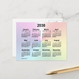 Cartão Postal Calendário Mini Nuvem Arco-íris 2030 da Janz