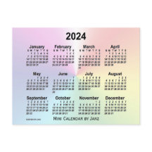 Calendário Mini Nuvem Colorida 2024 por Janz