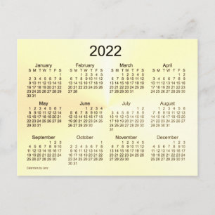 Cartão Postal Calendário Mini Sepia Shimmer 2022 por Janz
