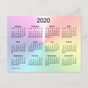 Cartão Postal Calendário Mini Shimmer 2020 por Janz