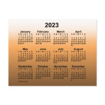 Calendário Miniatura de 2023 em Dourado Desbotado 