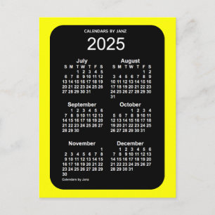 Cartão Postal Calendário Miniatura de 6 Meses em Neon Amarelo 20