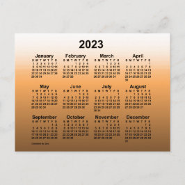 Cartão Postal Calendário Miniatura Dourado Desbotado 2023 por Ja