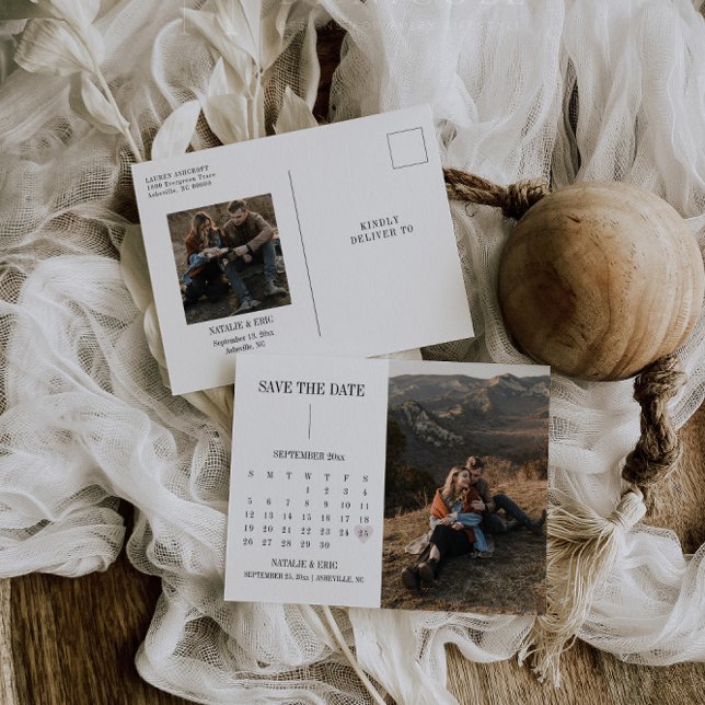 Cartão Postal Calendário Moderno Salvar O Cartão-Postal De Foto  (Criador carregado)