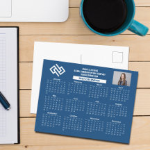 Calendário Personalizado da Empresa 2027 Azul Negó
