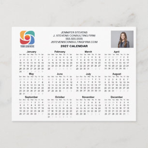 Cartão Postal Calendário Personalizado de Empresa 2027 com Logot