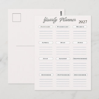 Cartão Postal Calendário Planejador Anual
