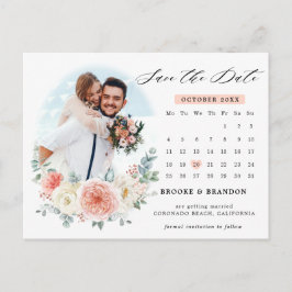 Cartão Postal Calendário Rosa Pêssego Pêssego do Meio-Verão Salv