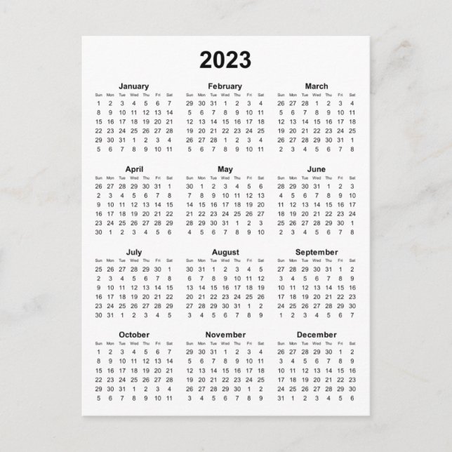 Cartão Postal Calendário Vertical 2023 (Frente)