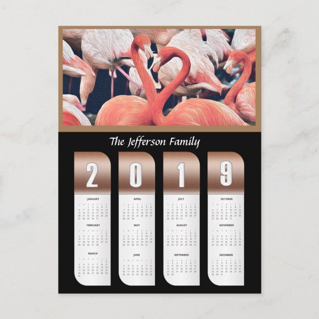 Cartão Postal Calendários de Fotos Personalizados 2019 (Frente)