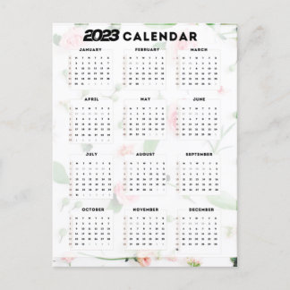 Cartão Postal calendrier 2023 floral