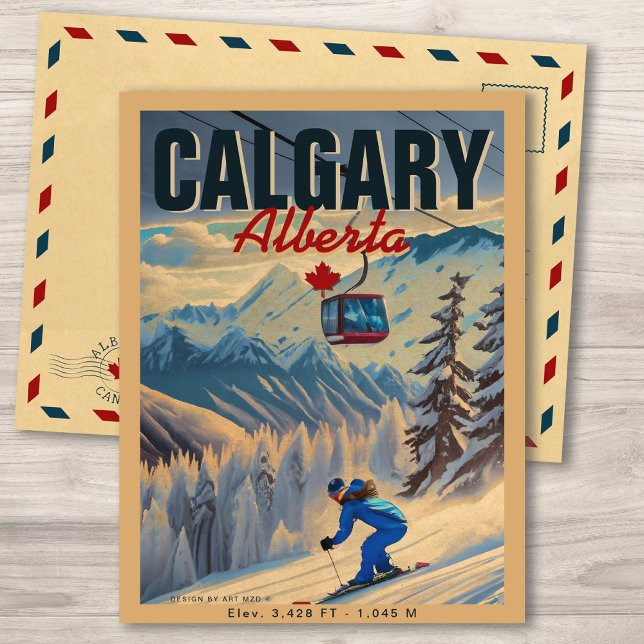 Cartão Postal Calgary Alberta Canada Skiing Souvenirs 1950 (Criador carregado)