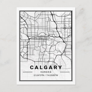 Cartão Postal Calgary Alberta Canada Viagem City Map
