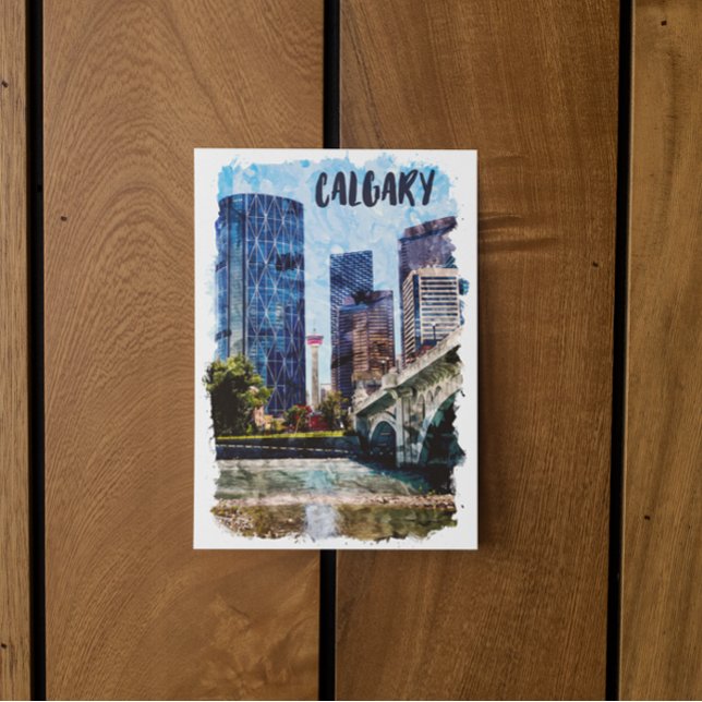 Cartão Postal Calgary Alberta Cityscape Skyline (calgary canada skyline postcard)