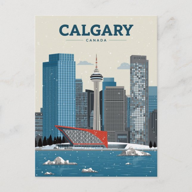 Cartão Postal Calgary Canada Downtown Skyline (Frente)