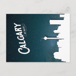 Cartão Postal Calgary skyline por noite - Cartão-postal