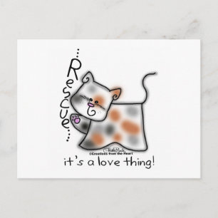 Cartão Postal Calico RESCUE...é uma coisa de amor!