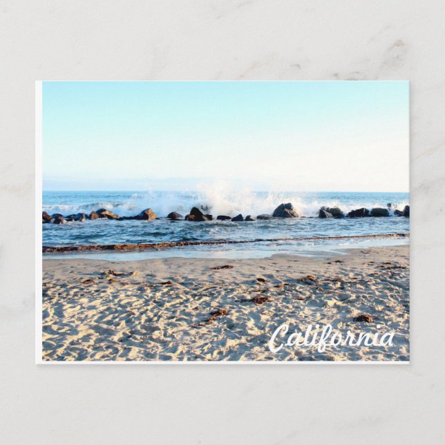Cartão Postal California Beaches Postcard | Waves (Frente)