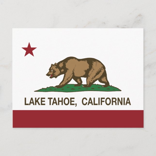 Cartão Postal California Flag Lake Tahoe (Frente)