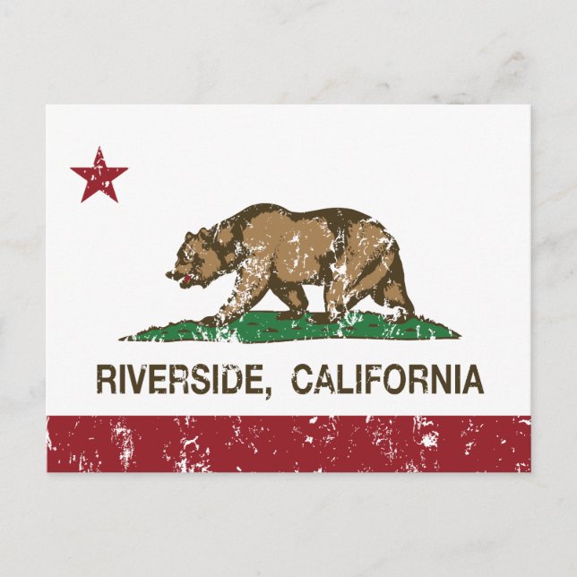 Cartão Postal California Flag Riverside (Frente)