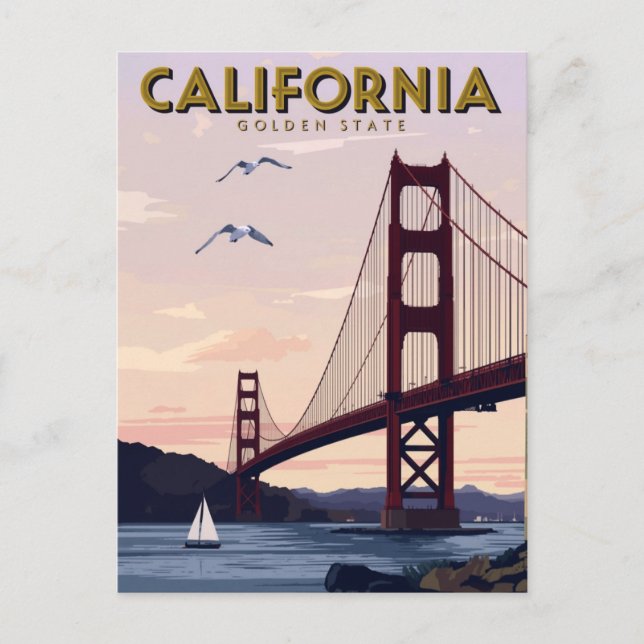 Cartão Postal California Golden State (Frente)