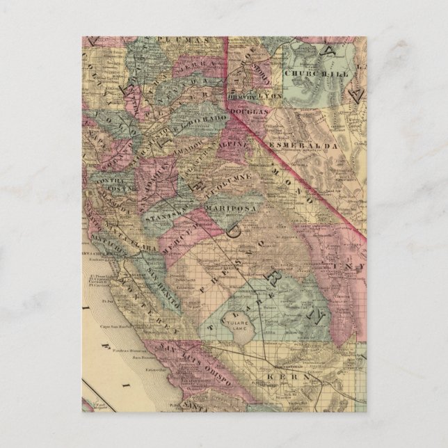 Cartão Postal Califórnia, Nevada (Frente)