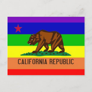 Cartão Postal California Orgulho gay Flag