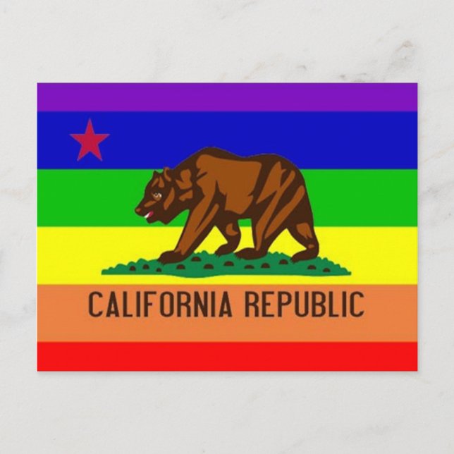 Cartão Postal California Orgulho gay Flag (Frente)