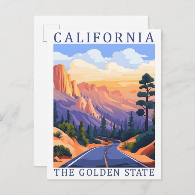 Cartão Postal California Ouro State USA Viagem Place (Frente/Verso)