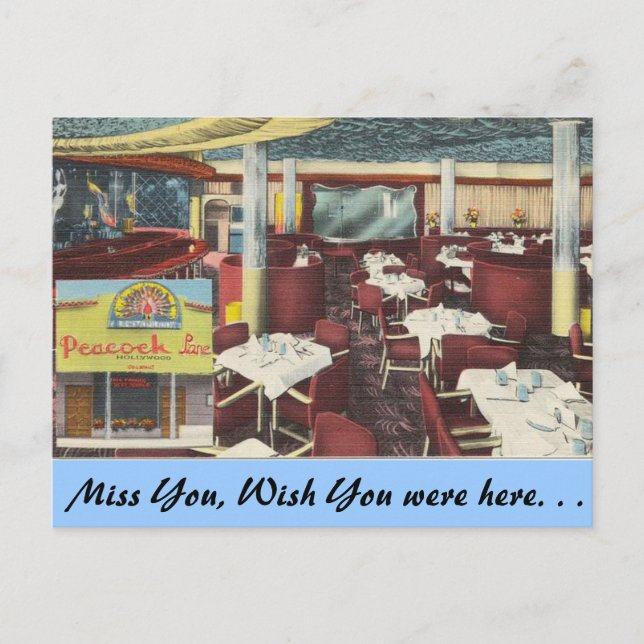 Cartão Postal Califórnia, Peacock Lane, Hollywood (Frente)