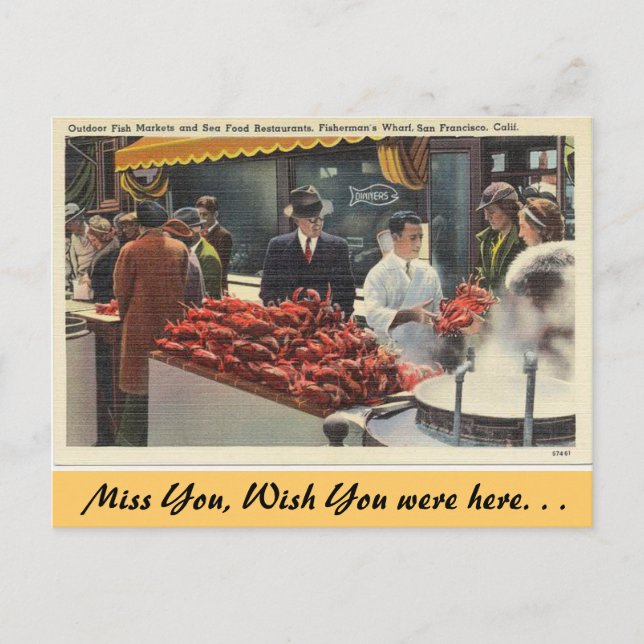 Cartão Postal Califórnia, Pescadores (Frente)