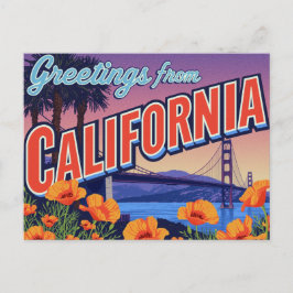 Cartão Postal California Poppy and Bridge