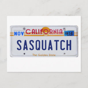 Cartão Postal California Sasquatch License