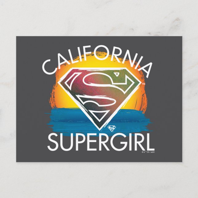 Cartão Postal California Supergirl Sunset Graphic (Frente)