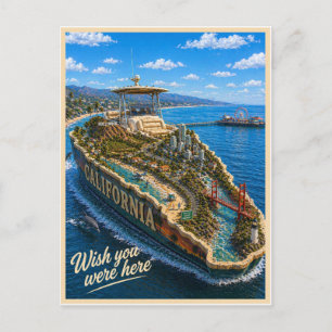 Cartão Postal Califórnia Wish You Were Here Série de Estados