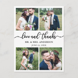 Cartão Postal Caligrafia 4 Foto Casamento Foto Obrigado
