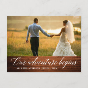Cartão Postal Caligrafia Casamento Madeira Nossa Aventura Começa