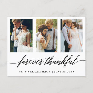 Cartão Postal Caligrafia de Casamento Para Sempre Grata 3 Foto