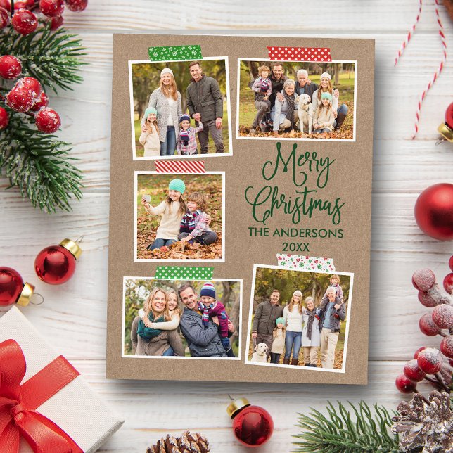 Cartão Postal Caligrafia Divertida Kraft Artesanato de Natal Ver (Customize to change your personalized text size or text style.)