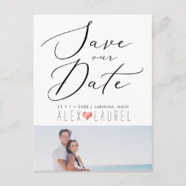 Cartão Postal Caligrafia elegante do PixDezines Salve nossa data