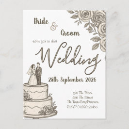 Cartão Postal Caligrafia elegante personalizada do desenho da Vi