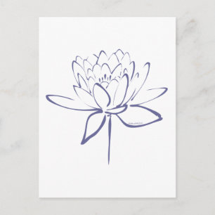 Cartão Postal Caligrafia Lotus (Azul)