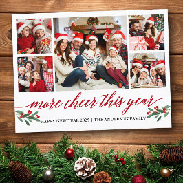 Cartão Postal Caligrafia Mais Saúde Este Ano 5 Foto Vermelho