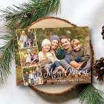 Cartão Postal Caligrafia moderna Feliz Natal 4 Foto<br><div class="desc">Cartão-postal da Feliz Família de Natal 4</div>