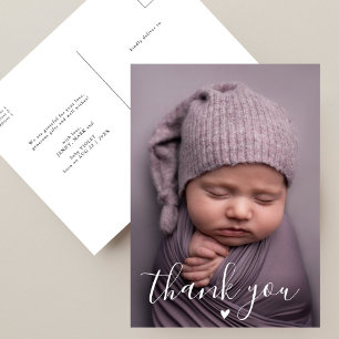 Cartão Postal Caligrafia Moderna Personalizada Festa de Bebê com