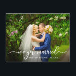 Cartão Postal Caligrafia Moderna Que Nos Casamos Foto De Casamen<br><div class="desc">Cartão-postal de casamento para caligrafia moderna</div>