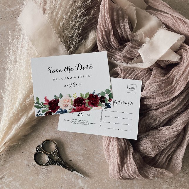 Cartão Postal Caligrafia russa do outono Horizontal Salvar a Dat (Criador carregado)