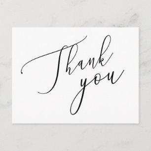Cartão Postal Caligrafia simples Rustic Obrigado