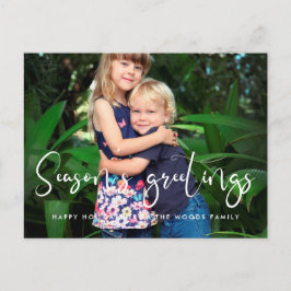 Cartão Postal Caligrafia Whimsical: Foto de saudações de época